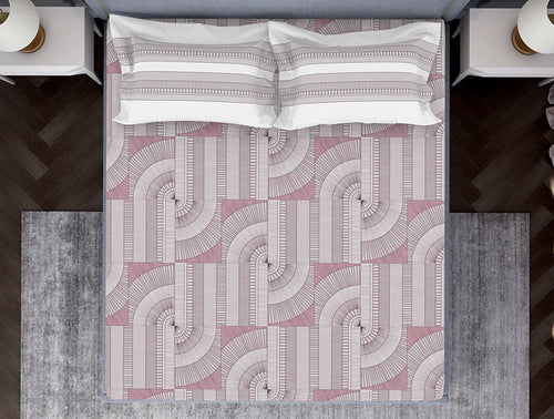 EarthTone Geometric Weave Bedsheet – Pure Cotton | Spaces Essentials