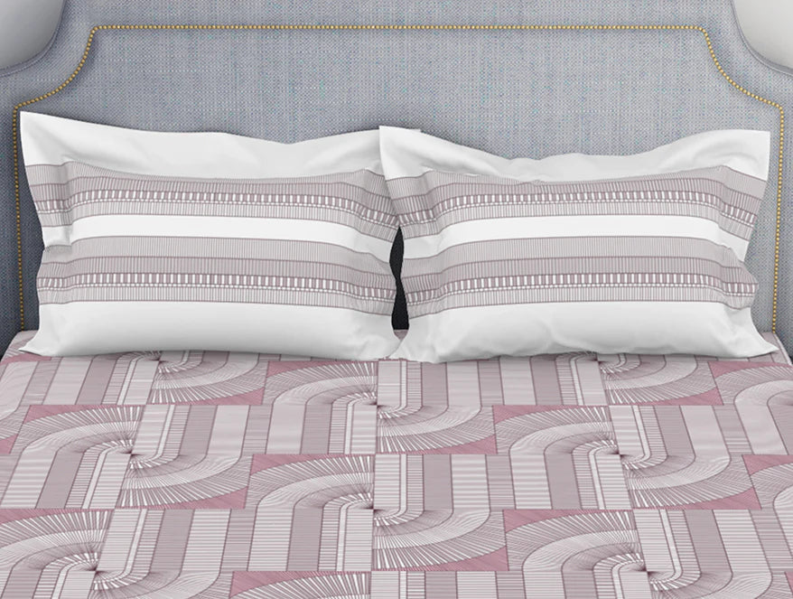 EarthTone Geometric Weave Bedsheet – Pure Cotton | Spaces Essentials